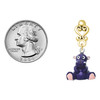 Resin Purple Hippopotamus Honey - Gold tone Filigree Heart Post Earrings
