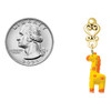 Resin Yellow Geronimo the Giraffe - Gold tone Filigree Heart Post Earrings