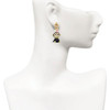 Resin Monkey with Bunny Ears - Gold tone Filigree Heart Post Earrings