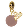 Acrylic 1/2" Disc Rose Gold-tone - Gold-tone Plated Twist Rope Bead Charm Dangle with Mini Year 2026