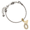 Gold-tone Crystal Initial - O - Gold-tone Plated Twist Rope Bead Charm Dangle with Mini Year 2026