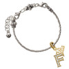 Gold-tone Crystal Initial - F - Gold-tone Plated Twist Rope Bead Charm Dangle with Mini Year 2026