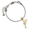 Gold-tone Small Open Paw Key - Gold-tone Plated Twist Rope Bead Charm Dangle with Mini Year 2026