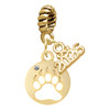 Gold-tone Bear Paw Silhouette - Gold-tone Plated Twist Rope Bead Charm Dangle with Mini Year 2026