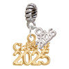 Gold-tone Class of 2025 - Gold-tone Plated Twist Rope Bead Charm Dangle with Mini Year 2026