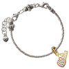 Rose Gold-tone Small Heart with Clear Crystals - Gold-tone Plated Twist Rope Bead Charm Dangle with Mini Year 2026