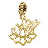 Gold-tone Lotus Outline - Gold-tone Plated Twist Rope Bead Charm Dangle with Mini Year 2026
