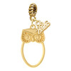 Gold-tone Large Owl Outline - Gold-tone Plated Twist Rope Bead Charm Dangle with Mini Year 2026