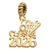 Gold-tone Class of 2026 - Gold-tone Plated Twist Rope Bead Charm Dangle with Mini Year 2026