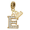 Gold-tone Crystal Initial - E - Gold-tone Plated Twist Rope Bead Charm Dangle with Mini Year 2026