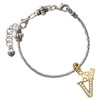 Gold-tone Crystal Initial - V - Gold-tone Plated Twist Rope Bead Charm Dangle with Mini Year 2026