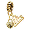 Gold-tone Mini Scroll Heart - Gold-tone Plated Twist Rope Bead Charm Dangle with Mini Year 2026