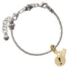 Gold-tone Disc 1/2'' - Symbol - Exclamation Point - ! - Gold-tone Plated Twist Rope Bead Charm Dangle with Mini Year 2026