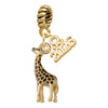 Gold-tone Brown Giraffe - Gold-tone Plated Twist Rope Bead Charm Dangle with Mini Year 2026