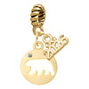 Gold-tone Bear Silhouette - Gold-tone Plated Twist Rope Bead Charm Dangle with Mini Year 2026