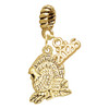 Gold-tone Medium Turkey - Gold-tone Plated Twist Rope Bead Charm Dangle with Mini Year 2026