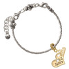 Gold-tone Large Lil Sister Heart with Clear Crystal - Gold-tone Plated Twist Rope Bead Charm Dangle with Mini Year 2026