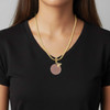 Acrylic 7/8" Disc Rose Gold-tone - Gold-tone Plated Twist Rope Bead Charm Dangle with Mini Year 2026