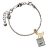 Two-tone Shadow Box ''Sister'' with Gold-tone Heart - Gold-tone Plated Twist Rope Bead Charm Dangle with Mini Year 2026
