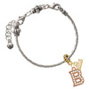 Rose Gold-tone Crystal Initial - B - Gold-tone Plated Twist Rope Bead Charm Dangle with Mini Year 2026