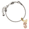 Rose Gold-tone Crystal Initial - J - Gold-tone Plated Twist Rope Bead Charm Dangle with Mini Year 2026