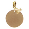 Acrylic 1 1/8" Disc Gold-tone - Gold-tone Plated Twist Rope Bead Charm Dangle with Mini Year 2026