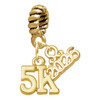 Gold-tone 5K - Gold-tone Plated Twist Rope Bead Charm Dangle with Mini Year 2026