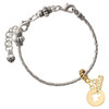 Gold-tone Dog Head Silhouette - Gold-tone Plated Twist Rope Bead Charm Dangle with Mini Year 2026