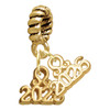 Gold-tone Mini Year 2028 - Gold-tone Plated Twist Rope Bead Charm Dangle with Mini Year 2026