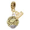 Gold-tone Large Woven Rope Spinner - Gold-tone Plated Twist Rope Bead Charm Dangle with Mini Year 2026