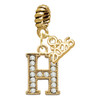 Gold-tone Crystal Initial - H - Gold-tone Plated Twist Rope Bead Charm Dangle with Mini Year 2026