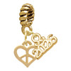 Gold-tone Mini Heart Peace Sign - Gold-tone Plated Twist Rope Bead Charm Dangle with Mini Year 2026