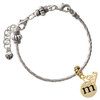 Gold-tone Disc 1/2'' Initial - m - Gold-tone Plated Twist Rope Bead Charm Dangle with Mini Year 2026