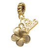 Gold-tone Plumeria Flower - Gold-tone Plated Twist Rope Bead Charm Dangle with Mini Year 2026