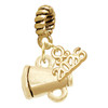 Gold-tone Mini Megaphone - Gold-tone Plated Twist Rope Bead Charm Dangle with Mini Year 2026