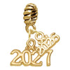 Gold-tone Horizontal Year 2027 - Gold-tone Plated Twist Rope Bead Charm Dangle with Mini Year 2026