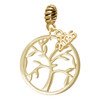 Gold-tone Tree of Life in Circle - Gold-tone Plated Twist Rope Bead Charm Dangle with Mini Year 2026