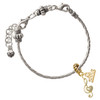 Gold-tone Medium Clef with Heart - Gold-tone Plated Twist Rope Bead Charm Dangle with Mini Year 2026