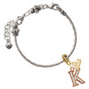 Rose Gold-tone Crystal Initial - K - Gold-tone Plated Twist Rope Bead Charm Dangle with Mini Year 2026