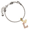 Rose Gold-tone Crystal Initial - L - Gold-tone Plated Twist Rope Bead Charm Dangle with Mini Year 2026