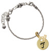 Gold-tone Large Disc Letter - F - Gold-tone Plated Twist Rope Bead Charm Dangle with Mini Year 2026