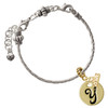Gold-tone Large Disc Letter - Y - Gold-tone Plated Twist Rope Bead Charm Dangle with Mini Year 2026