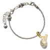 Gold-tone Barrel with AB Clear Crystal Stars Spinner - Gold-tone Plated Twist Rope Bead Charm Dangle with Mini Year 2026