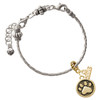 Gold-tone Paw in Circle - Gold-tone Plated Twist Rope Bead Charm Dangle with Mini Year 2026