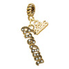 Gold-tone Crystal Script ''Dream'' - Gold-tone Plated Twist Rope Bead Charm Dangle with Mini Year 2026