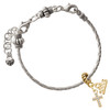 Gold-tone Small Crystal Cross - Gold-tone Plated Twist Rope Bead Charm Dangle with Mini Year 2026