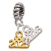Gold-tone Mini Year 2025 - Gold-tone Plated Twist Rope Bead Charm Dangle with Mini Year 2026