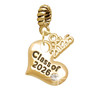 Gold-tone Class of 2026 Heart - Gold-tone Plated Twist Rope Bead Charm Dangle with Mini Year 2026