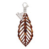 Acrylic Large Leaf Shimmer Brown - Silver Plated Clip on Charm with Mini Year 2026: Year to Remember Jewelry Gift - Celebrations