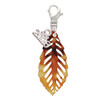 Acrylic Medium Leaf Mixed Brown and Yellow - Silver Plated Clip on Charm with Mini Year 2026: Year to Remember Jewelry Gift - Celebrations